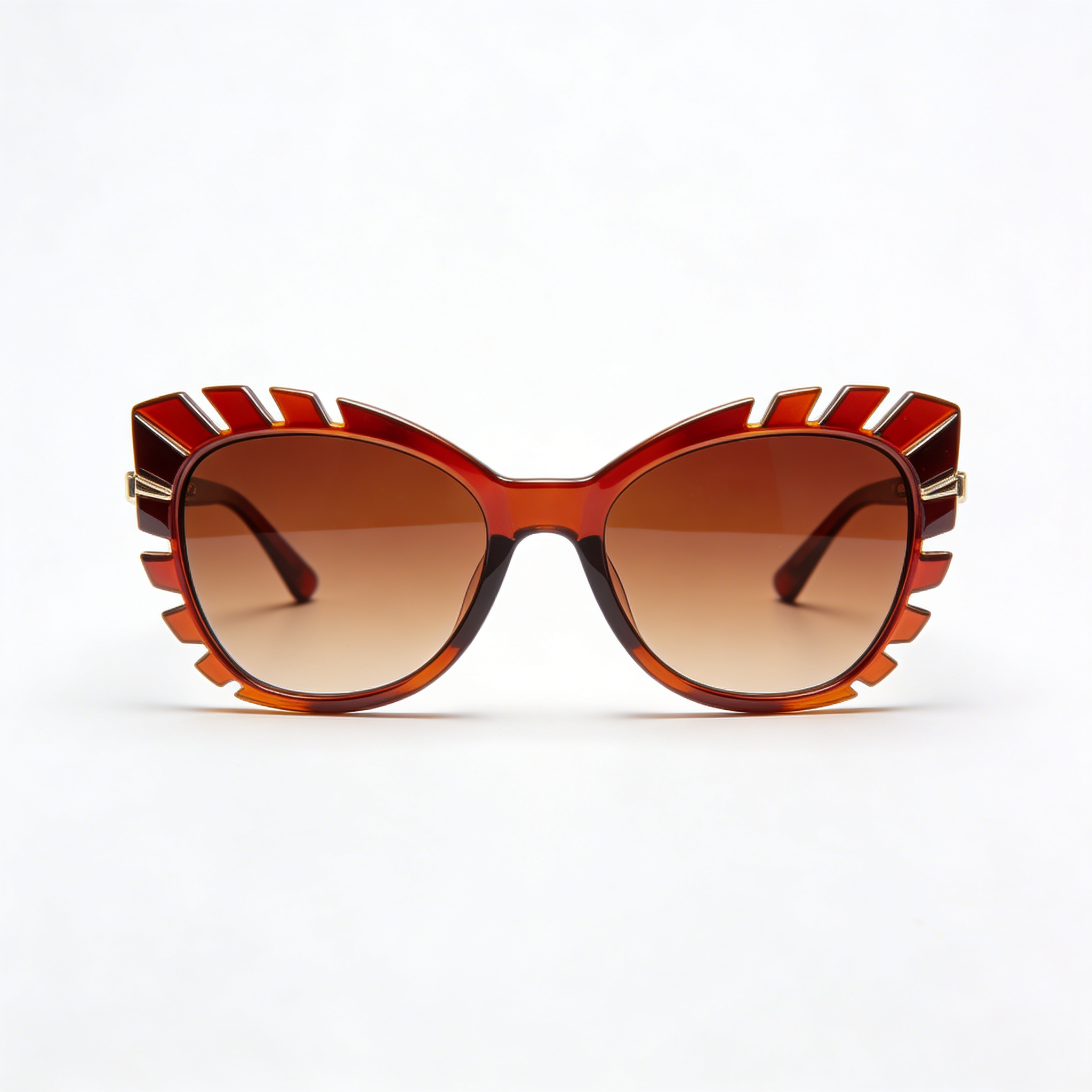 Amber Jagged Edge Cat Eye Sunglasses