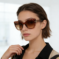 Amber Jagged Edge Cat Eye Sunglasses